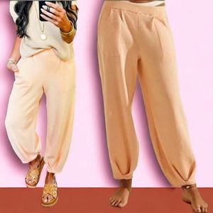 Free People Beach Freya Knit Tapered Pants in Peach